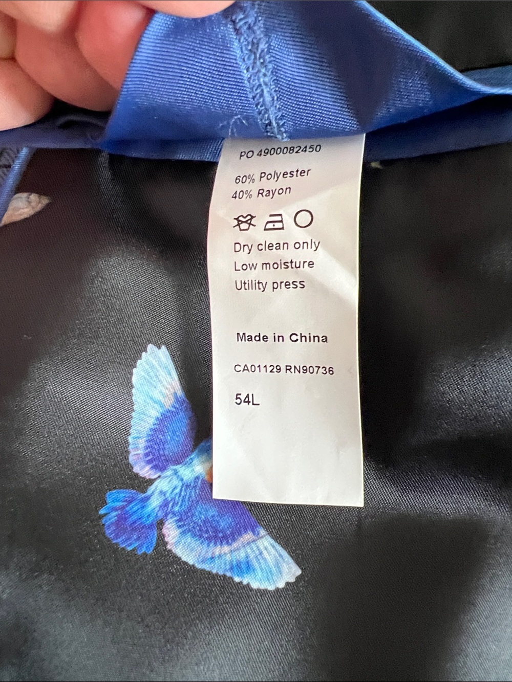 TALLIA Navy Blazer with Blue and Brown Floral Woven Fabric - Picture 14 of 15